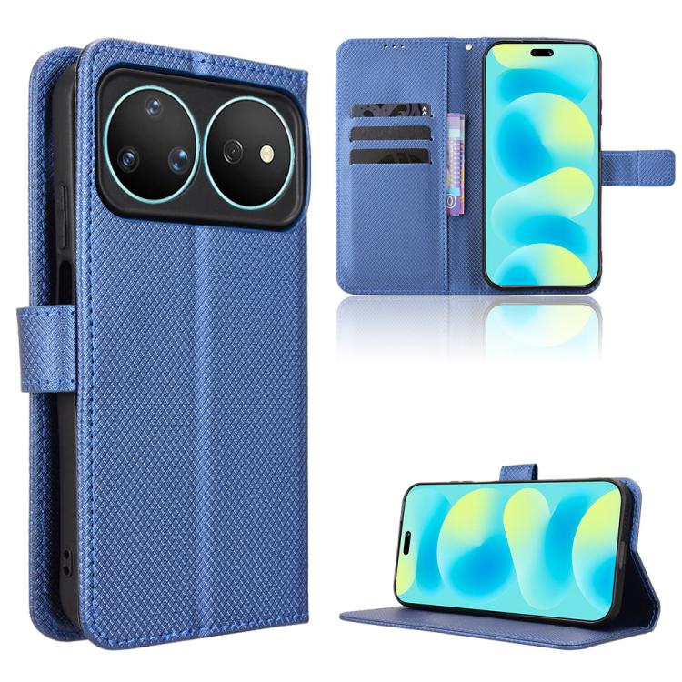 Custodia in pelle con trama a diamante per Huawei nova Y74 4G e modelli