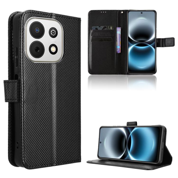 Custodia in pelle con trama a diamante per Huawei nova Y74 4G e modelli