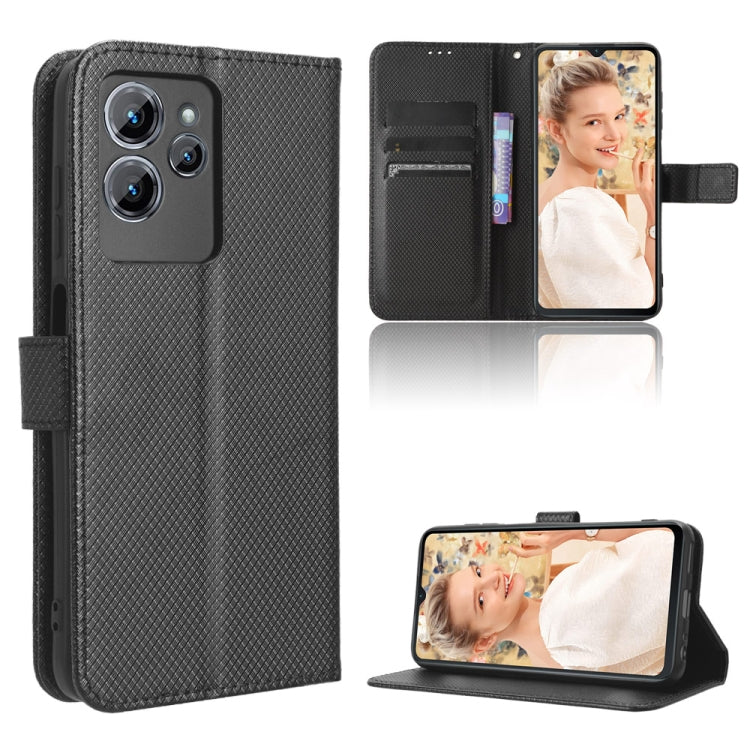 Custodia per telefono in pelle con trama a diamante, For Oukitel C32