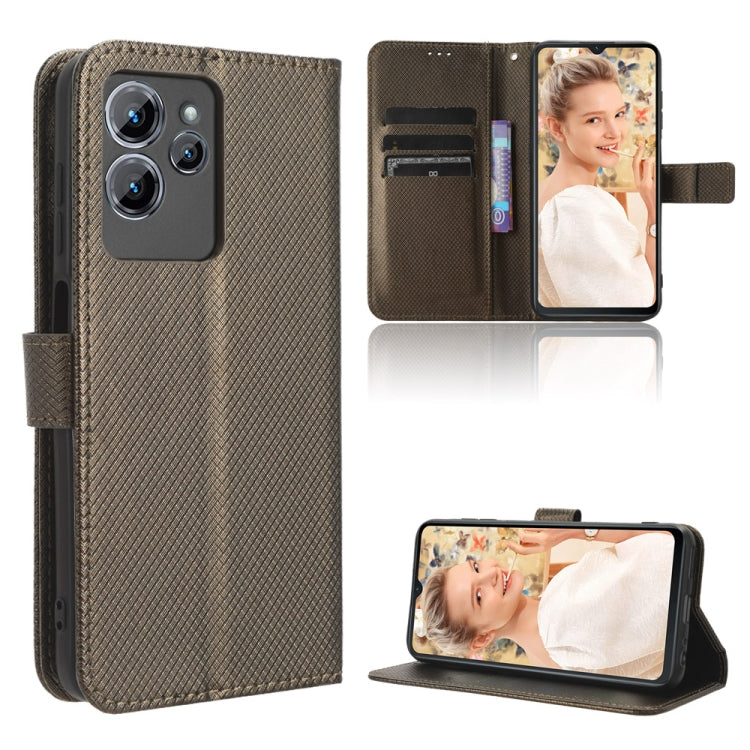 Custodia per telefono in pelle con trama a diamante, For Oukitel C32