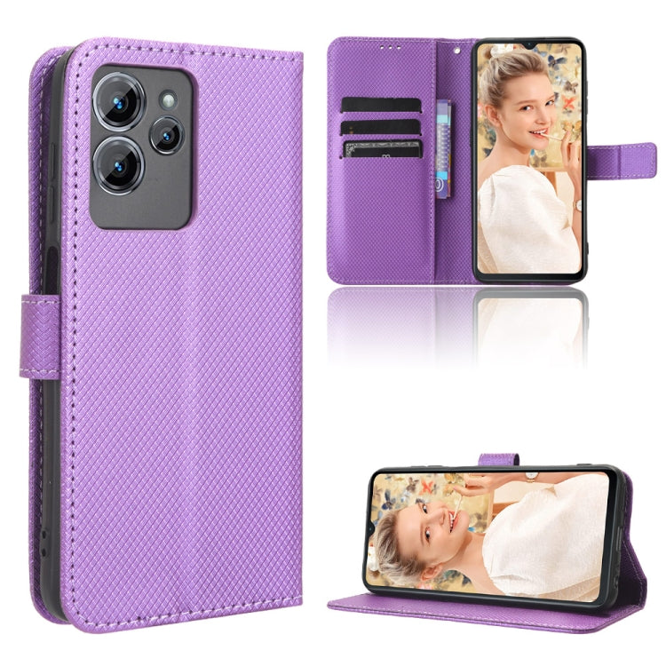 Custodia per telefono in pelle con trama a diamante, For Oukitel C32
