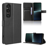 Custodia in pelle con trama a diamante per Sony Xperia 1 VI 2024 e modelli