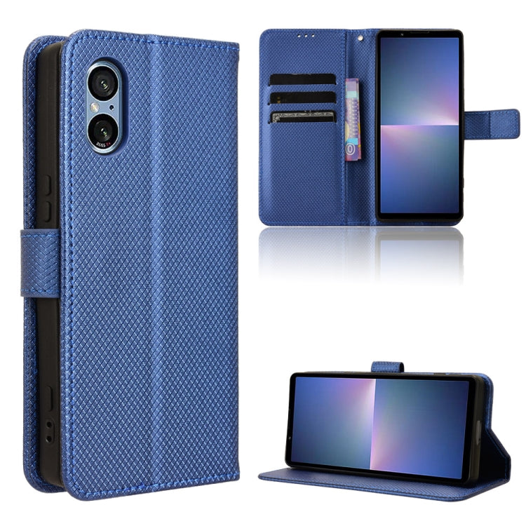 Custodia in pelle con trama a diamante per Sony Xperia 1 VI 2024 e modelli