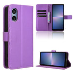 Custodia in pelle con trama a diamante per Sony Xperia 1 VI 2024 e modelli
