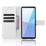 Custodia in pelle con trama a diamante per Sony Xperia 1 VI 2024 e modelli