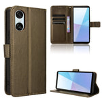 Custodia in pelle con trama a diamante per Sony Xperia 1 VI 2024 e modelli