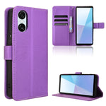 Custodia in pelle con trama a diamante per Sony Xperia 1 VI 2024 e modelli