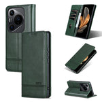 AZNS Custodia per telefono in pelle a conchiglia con struttura in vitello magnetico, For Huawei Pura 70 Pro / 70 Pro+, For Huawei Pura 70 Pro / 70 Pro+ Fine Hole, For Huawei Pura 70 Ultra, For Huawei Enjoy 70 Pro/nova 12i