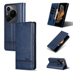 AZNS Custodia per telefono in pelle a conchiglia con struttura in vitello magnetico, For Huawei Pura 70 Pro / 70 Pro+, For Huawei Pura 70 Pro / 70 Pro+ Fine Hole, For Huawei Pura 70 Ultra, For Huawei Enjoy 70 Pro/nova 12i