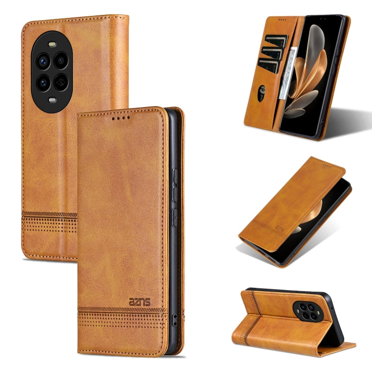 AZNS Custodia per telefono in pelle a conchiglia con struttura in vitello magnetico, For Huawei Mate 70 Pro / 70 Pro+, For Huawei Mate 70, For Huawei nova 13 Pro, For Huawei Maimang 30