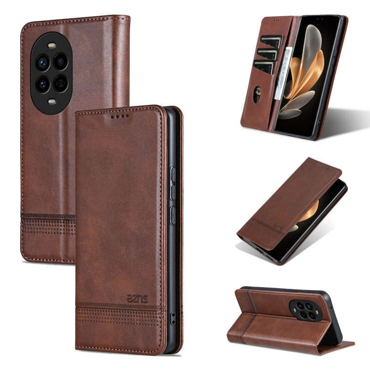 AZNS Custodia per telefono in pelle a conchiglia con struttura in vitello magnetico, For Huawei Mate 70 Pro / 70 Pro+, For Huawei Mate 70, For Huawei nova 13 Pro, For Huawei Maimang 30