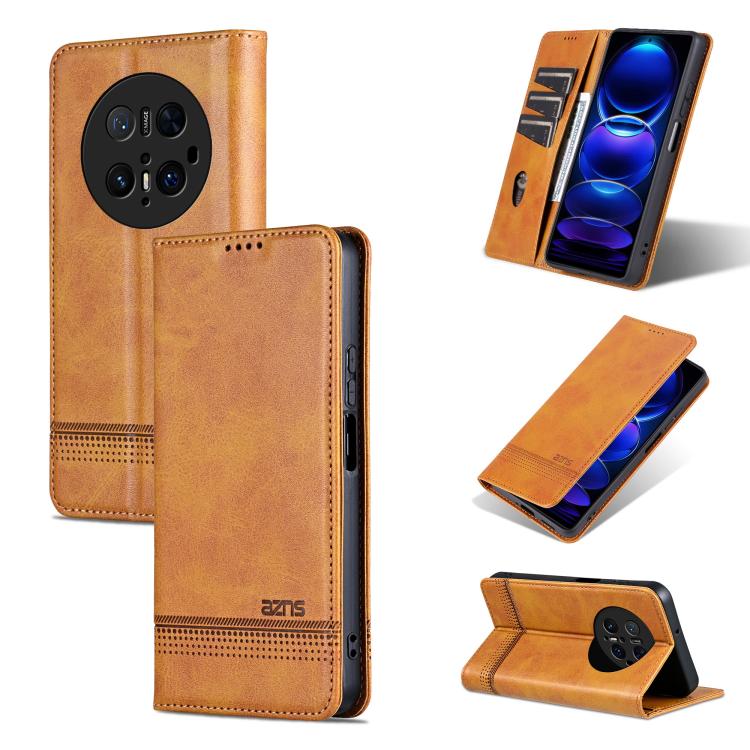 AZNS Custodia per telefono in pelle a conchiglia con struttura in vitello magnetico, For Huawei Mate 70 Pro / 70 Pro+, For Huawei Mate 70, For Huawei nova 13 Pro, For Huawei Maimang 30