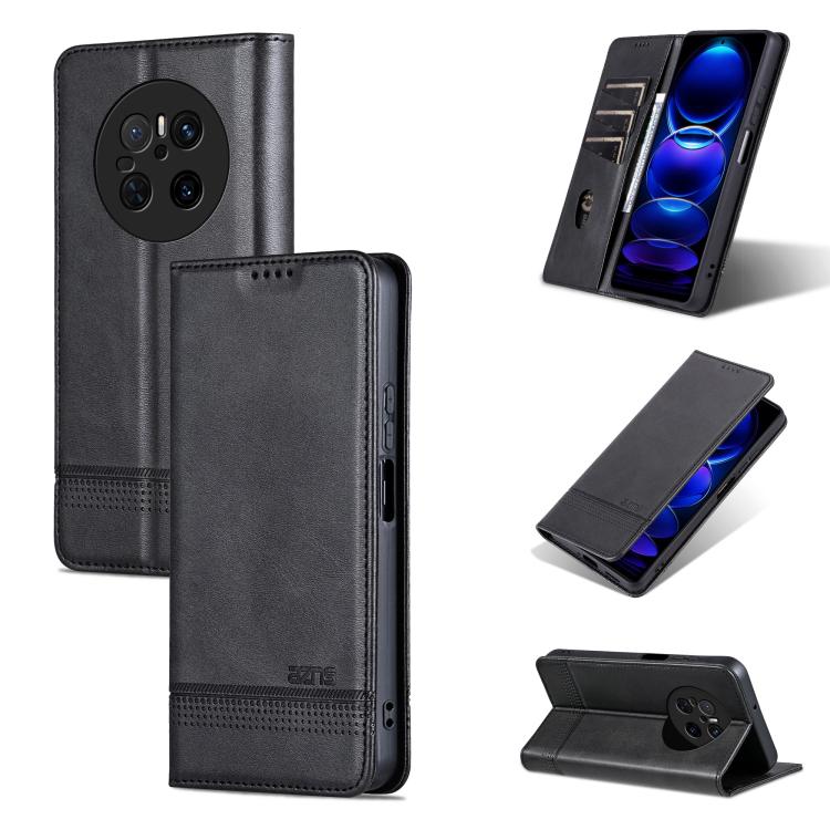 AZNS Custodia per telefono in pelle a conchiglia con struttura in vitello magnetico, For Huawei Mate 70 Pro / 70 Pro+, For Huawei Mate 70, For Huawei nova 13 Pro, For Huawei Maimang 30