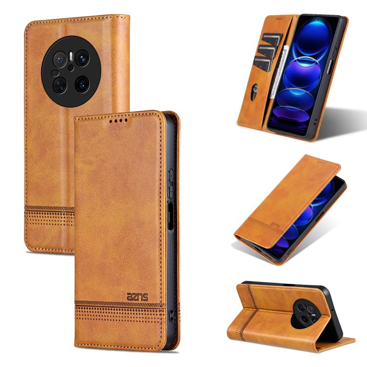 AZNS Custodia per telefono in pelle a conchiglia con struttura in vitello magnetico, For Huawei Mate 70 Pro / 70 Pro+, For Huawei Mate 70, For Huawei nova 13 Pro, For Huawei Maimang 30