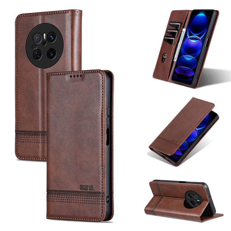 AZNS Custodia per telefono in pelle a conchiglia con struttura in vitello magnetico, For Huawei Mate 70 Pro / 70 Pro+, For Huawei Mate 70, For Huawei nova 13 Pro, For Huawei Maimang 30