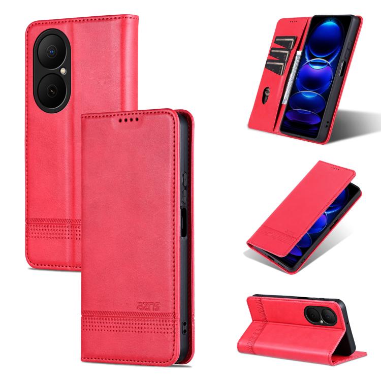 AZNS Custodia per telefono in pelle a conchiglia con struttura in vitello magnetico, For Huawei Nova 14 Ultra, For Huawei Nova 14 Pro, For Huawei Nova 14, For Huawei Enjoy 80