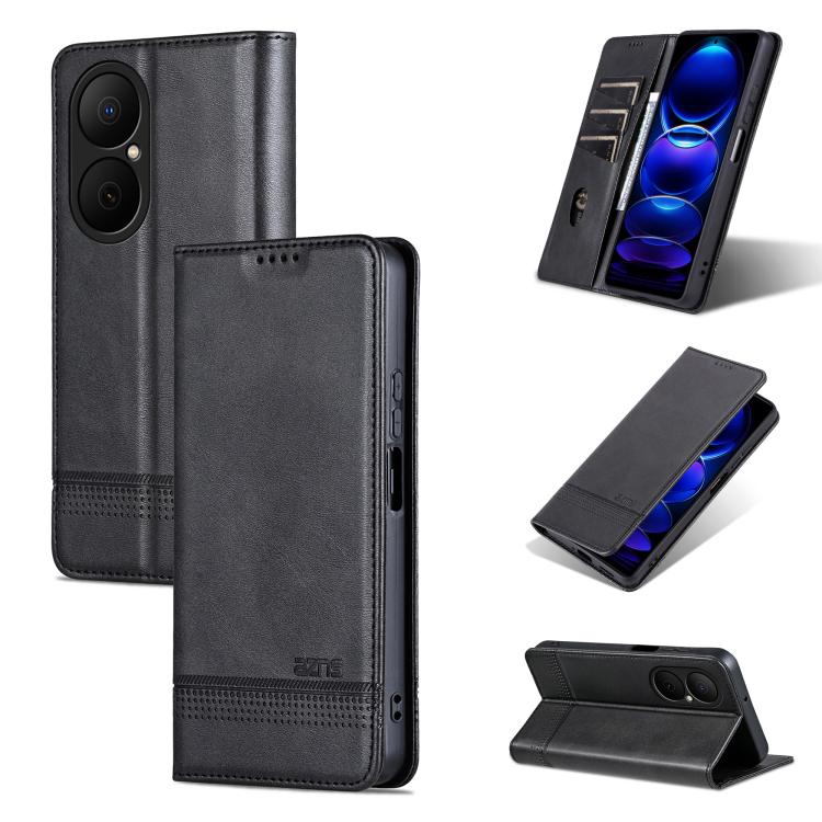 AZNS Custodia per telefono in pelle a conchiglia con struttura in vitello magnetico, For Huawei Nova 14 Ultra, For Huawei Nova 14 Pro, For Huawei Nova 14, For Huawei Enjoy 80