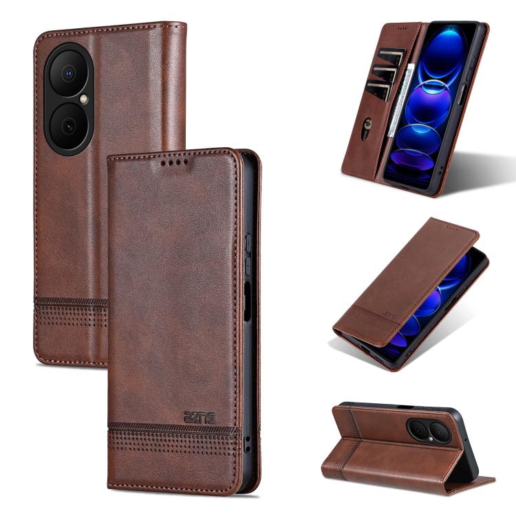 AZNS Custodia per telefono in pelle a conchiglia con struttura in vitello magnetico, For Huawei Nova 14 Ultra, For Huawei Nova 14 Pro, For Huawei Nova 14, For Huawei Enjoy 80