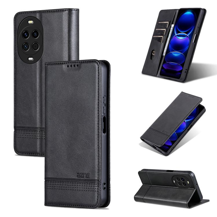 AZNS Custodia per telefono in pelle a conchiglia con struttura in vitello magnetico, For Huawei Nova 14 Ultra, For Huawei Nova 14 Pro, For Huawei Nova 14, For Huawei Enjoy 80