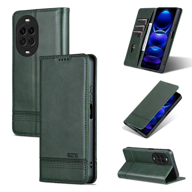 AZNS Custodia per telefono in pelle a conchiglia con struttura in vitello magnetico, For Huawei Nova 14 Ultra, For Huawei Nova 14 Pro, For Huawei Nova 14, For Huawei Enjoy 80
