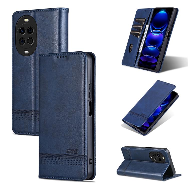 AZNS Custodia per telefono in pelle a conchiglia con struttura in vitello magnetico, For Huawei Nova 14 Ultra, For Huawei Nova 14 Pro, For Huawei Nova 14, For Huawei Enjoy 80