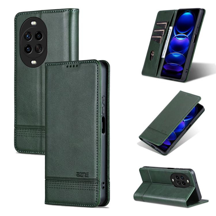 AZNS Custodia per telefono in pelle a conchiglia con struttura in vitello magnetico, For Huawei Nova 14 Ultra, For Huawei Nova 14 Pro, For Huawei Nova 14, For Huawei Enjoy 80