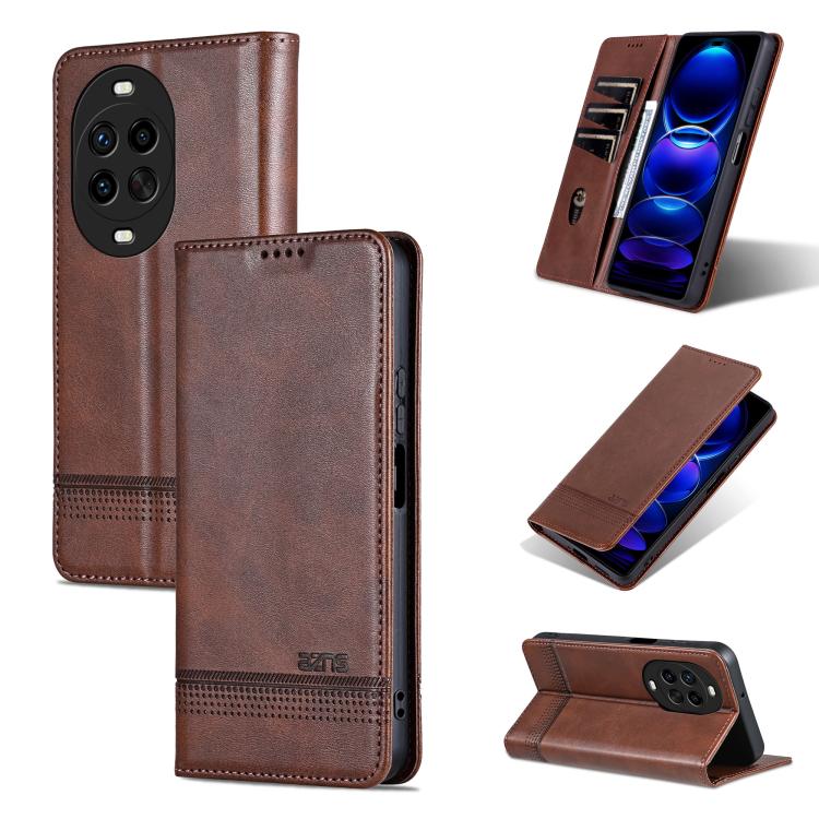 AZNS Custodia per telefono in pelle a conchiglia con struttura in vitello magnetico, For Huawei Nova 14 Ultra, For Huawei Nova 14 Pro, For Huawei Nova 14, For Huawei Enjoy 80