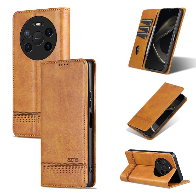 AZNS Custodia per telefono in pelle a conchiglia con struttura in vitello magnetico, For Huawei Nova 16 SE 5G, For Huawei Mate 80 Pro Max, For Huawei Mate 80 / 80 Pro, For Huawei Maimang 40 5G