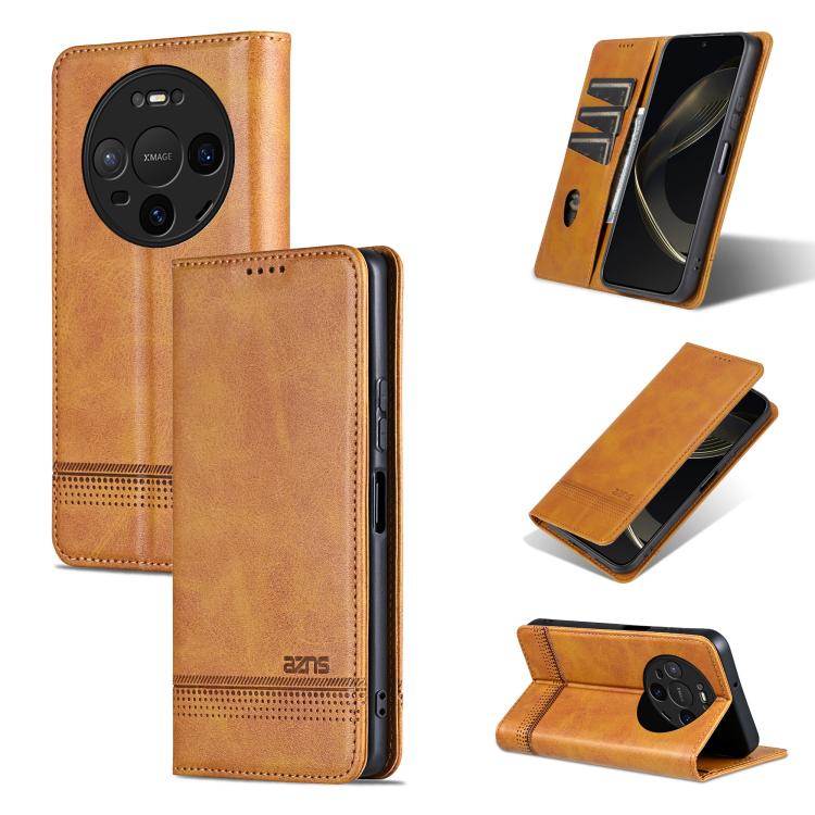 AZNS Custodia per telefono in pelle a conchiglia con struttura in vitello magnetico, For Huawei Nova 16 SE 5G, For Huawei Mate 80 Pro Max, For Huawei Mate 80 / 80 Pro, For Huawei Maimang 40 5G