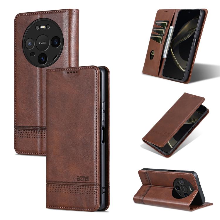 AZNS Custodia per telefono in pelle a conchiglia con struttura in vitello magnetico, For Huawei Nova 16 SE 5G, For Huawei Mate 80 Pro Max, For Huawei Mate 80 / 80 Pro, For Huawei Maimang 40 5G