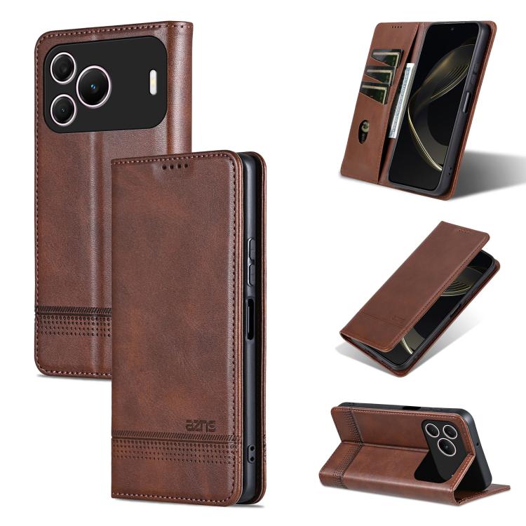AZNS Custodia per telefono in pelle a conchiglia con struttura in vitello magnetico, For Huawei Nova 16 SE 5G, For Huawei Mate 80 Pro Max, For Huawei Mate 80 / 80 Pro, For Huawei Maimang 40 5G