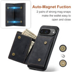 DG.MING M1 Series 3-Fold Multi Card Wallet + custodia magnetica per telefono, For Google Pixel 9 / 9 Pro, For Google Pixel 8a, For Google Pixel 8 Pro, For Google Pixel 8