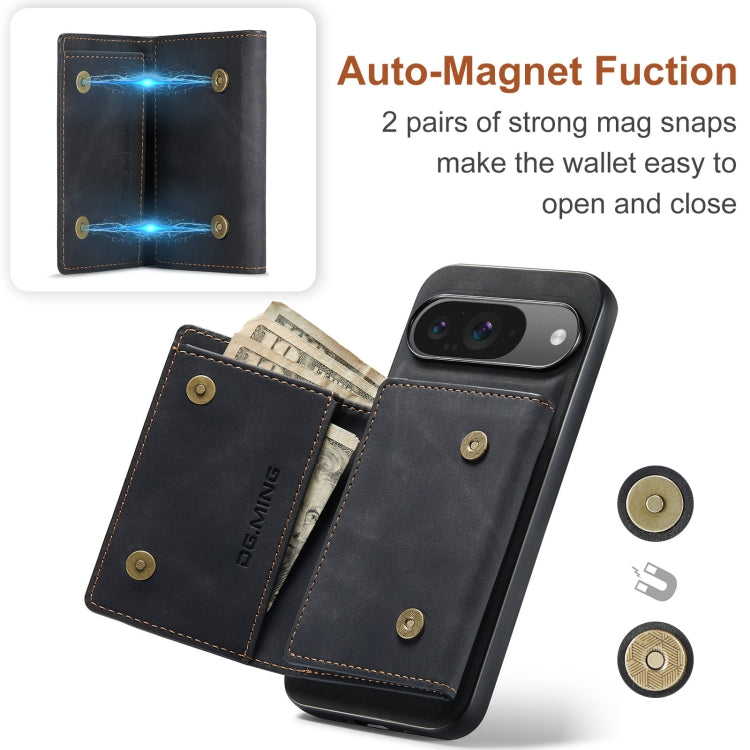 DG.MING M1 Series 3-Fold Multi Card Wallet + custodia magnetica per telefono, For Google Pixel 9 / 9 Pro, For Google Pixel 8a, For Google Pixel 8 Pro, For Google Pixel 8