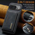 DG.MING M2 Series 3-Fold Multi Card Bag + custodia magnetica per telefono, For Google Pixel 9 / 9 Pro, For Google Pixel 8a, For Google Pixel 7a, For Google Pixel 6