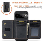 DG.MING M2 Series 3-Fold Multi Card Bag + custodia magnetica per telefono, For Google Pixel 11 Pro XL, For Google Pixel 11, For Google Pixel 11 Pro, For Google Pixel 10a
