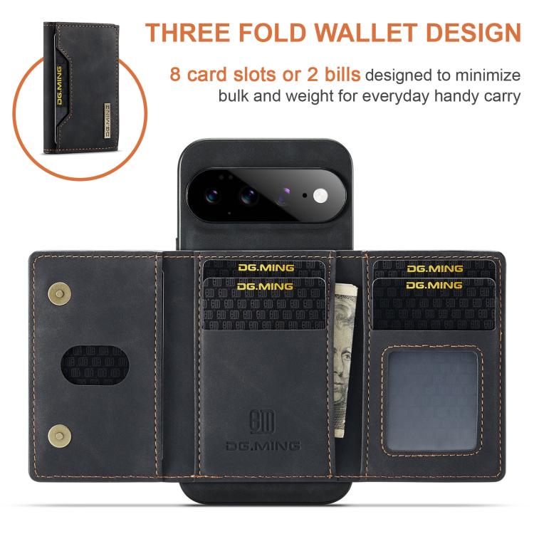 DG.MING M2 Series 3-Fold Multi Card Bag + custodia magnetica per telefono, For Google Pixel 11 Pro XL, For Google Pixel 11, For Google Pixel 11 Pro, For Google Pixel 10a