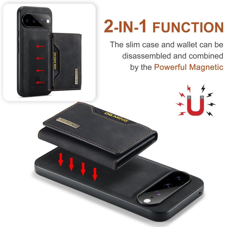 DG.MING M2 Series 3-Fold Multi Card Bag + custodia magnetica per telefono, For Google Pixel 11 Pro XL, For Google Pixel 11, For Google Pixel 11 Pro, For Google Pixel 10a