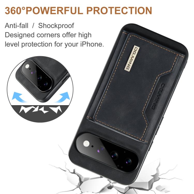 DG.MING M2 Series 3-Fold Multi Card Bag + custodia magnetica per telefono, For Google Pixel 11 Pro XL, For Google Pixel 11, For Google Pixel 11 Pro, For Google Pixel 10a
