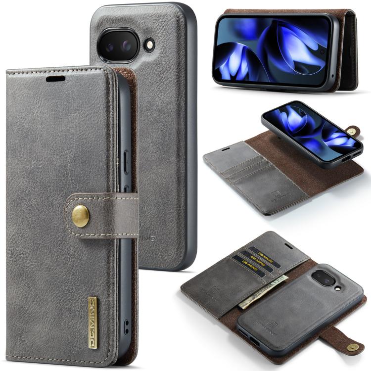 Custodia per telefono in pelle magnetica staccabile con struttura Crazy Horse DG.MING, For Google Pixel 10 Pro XL, For Google Pixel 10 / 10 Pro, For Google Pixel 9a, For Google Pixel 8a