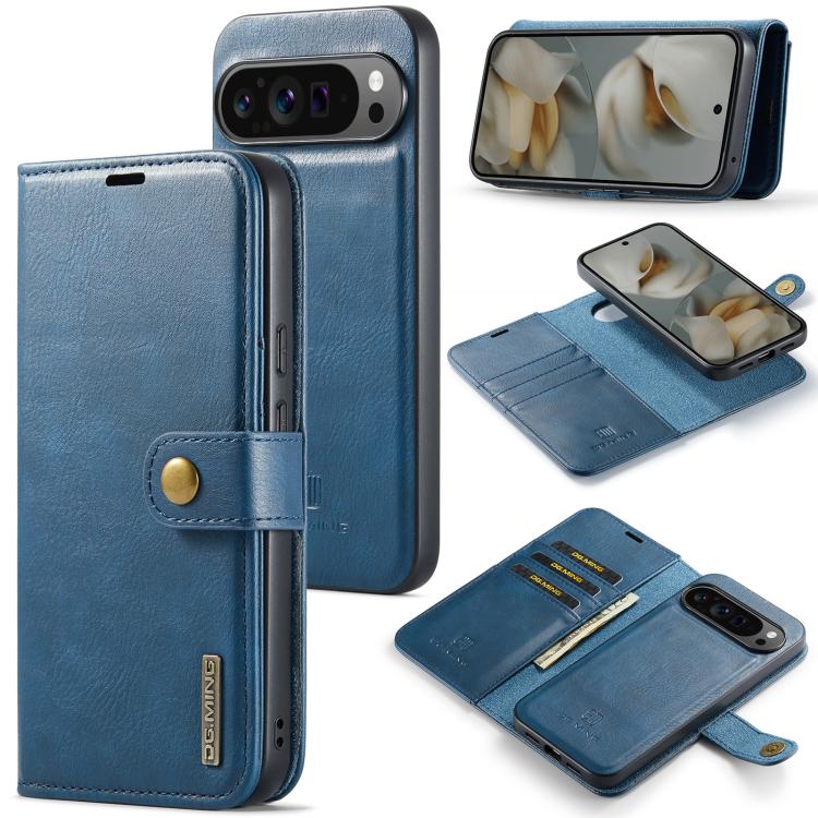 Custodia per telefono in pelle magnetica staccabile con struttura Crazy Horse DG.MING, For Google Pixel 10 Pro XL, For Google Pixel 10 / 10 Pro, For Google Pixel 9a, For Google Pixel 8a