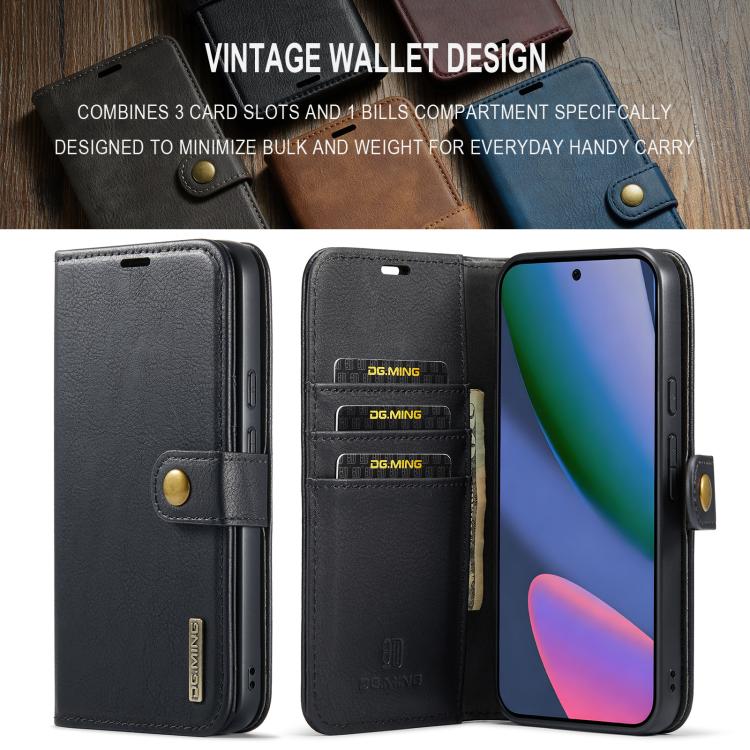 Custodia per telefono in pelle magnetica staccabile con struttura Crazy Horse DG.MING, For Google Pixel 11 Pro XL, For Google Pixel 11, For Google Pixel 11 Pro, For Google Pixel 10a