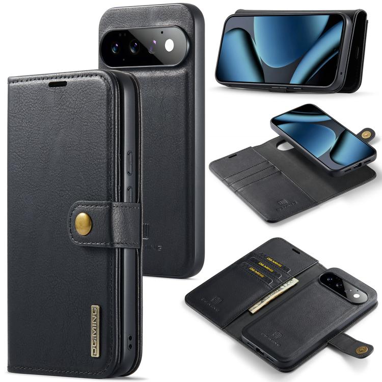 Custodia per telefono in pelle magnetica staccabile con struttura Crazy Horse DG.MING, For Google Pixel 11 Pro XL, For Google Pixel 11, For Google Pixel 11 Pro, For Google Pixel 10a