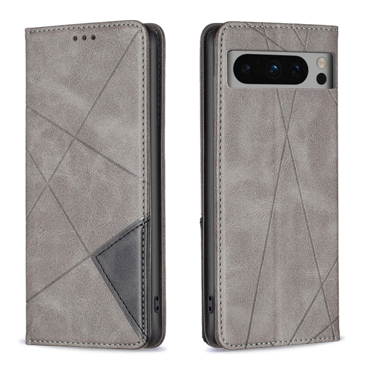Custodia per telefono in pelle magnetica con trama a rombo, For Google Pixel 8 Pro, For Google Pixel 8