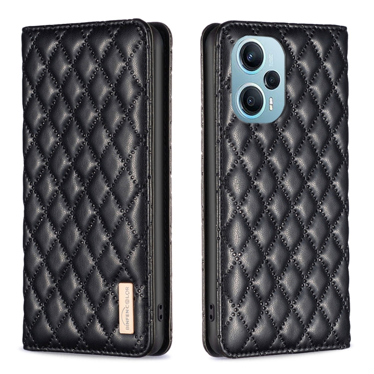 Custodia per telefono a conchiglia in pelle magnetica Diamond Lattice, For Xiaomi Redmi 12 4G, For Xiaomi Poco F5 5G / Redmi Note 12 Turbo, For Xiaomi Redmi Note 12S 4G / Note 11, For Xiaomi Civi 3 5G