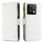 Custodia per telefono a conchiglia in pelle con portafoglio con cerniera Diamond Lattice, For Xiaomi Redmi Note 13 Pro 4G Global, For Xiaomi Poco M6 Pro 4G, For Xiaomi Redmi A3, For Xiaomi Redmi Note 13 4G Global