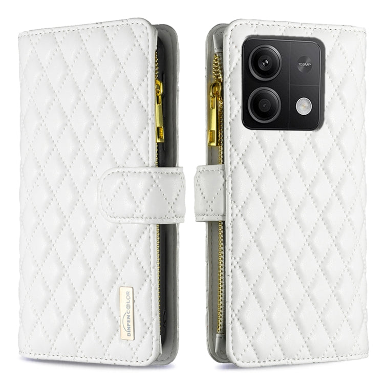 Custodia per telefono a conchiglia in pelle con portafoglio con cerniera Diamond Lattice, For Xiaomi Redmi Note 13 Pro 4G Global, For Xiaomi Poco M6 Pro 4G, For Xiaomi Redmi A3, For Xiaomi Redmi Note 13 4G Global