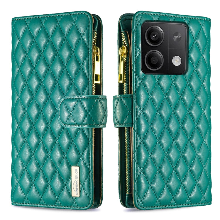 Custodia per telefono a conchiglia in pelle con portafoglio con cerniera Diamond Lattice, For Xiaomi Redmi Note 13 Pro 4G Global, For Xiaomi Poco M6 Pro 4G, For Xiaomi Redmi A3, For Xiaomi Redmi Note 13 4G Global