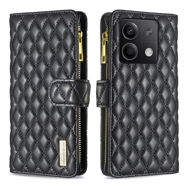 Custodia per telefono a conchiglia in pelle con portafoglio con cerniera Diamond Lattice, For Xiaomi Redmi Note 13 Pro 4G Global, For Xiaomi Poco M6 Pro 4G, For Xiaomi Redmi A3, For Xiaomi Redmi Note 13 4G Global