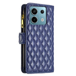 Custodia per telefono a conchiglia in pelle con portafoglio con cerniera Diamond Lattice, For Xiaomi Redmi Note 13 Pro 4G Global, For Xiaomi Poco M6 Pro 4G, For Xiaomi Redmi A3, For Xiaomi Redmi Note 13 4G Global