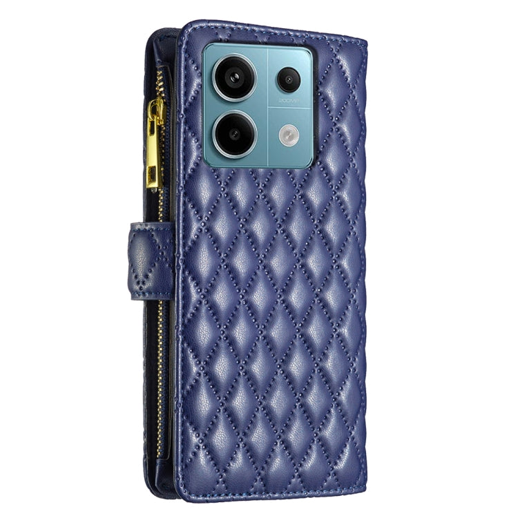 Custodia per telefono a conchiglia in pelle con portafoglio con cerniera Diamond Lattice, For Xiaomi Redmi Note 13 Pro 4G Global, For Xiaomi Poco M6 Pro 4G, For Xiaomi Redmi A3, For Xiaomi Redmi Note 13 4G Global